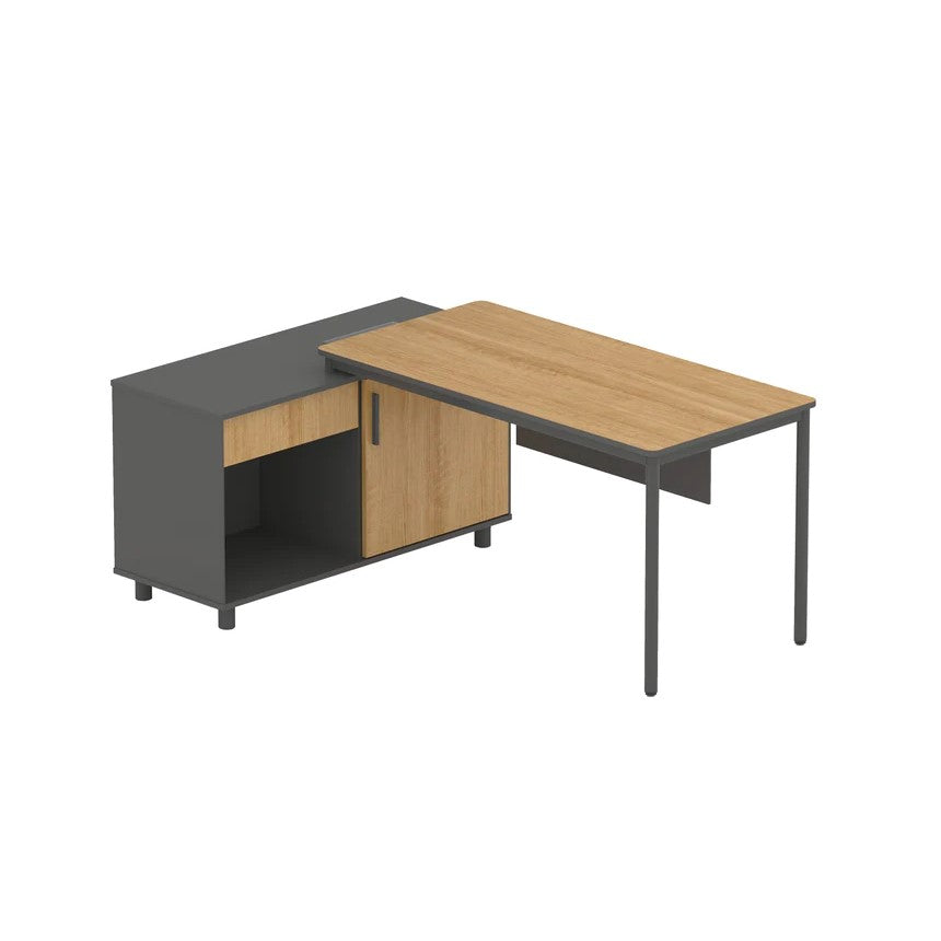 Seamless Home Office Desk 175cms - Natural & Charcoal