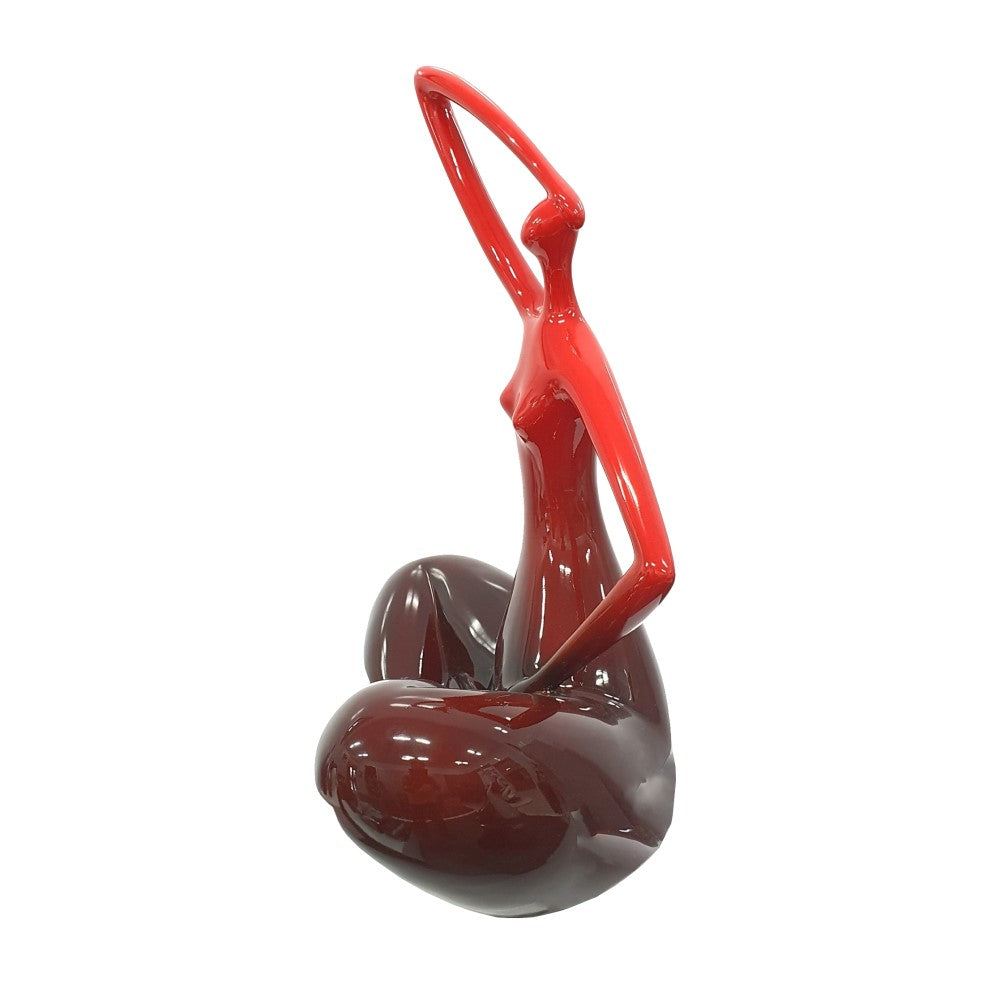 Seated Grace Cross Legged Lady Sculpture - Red