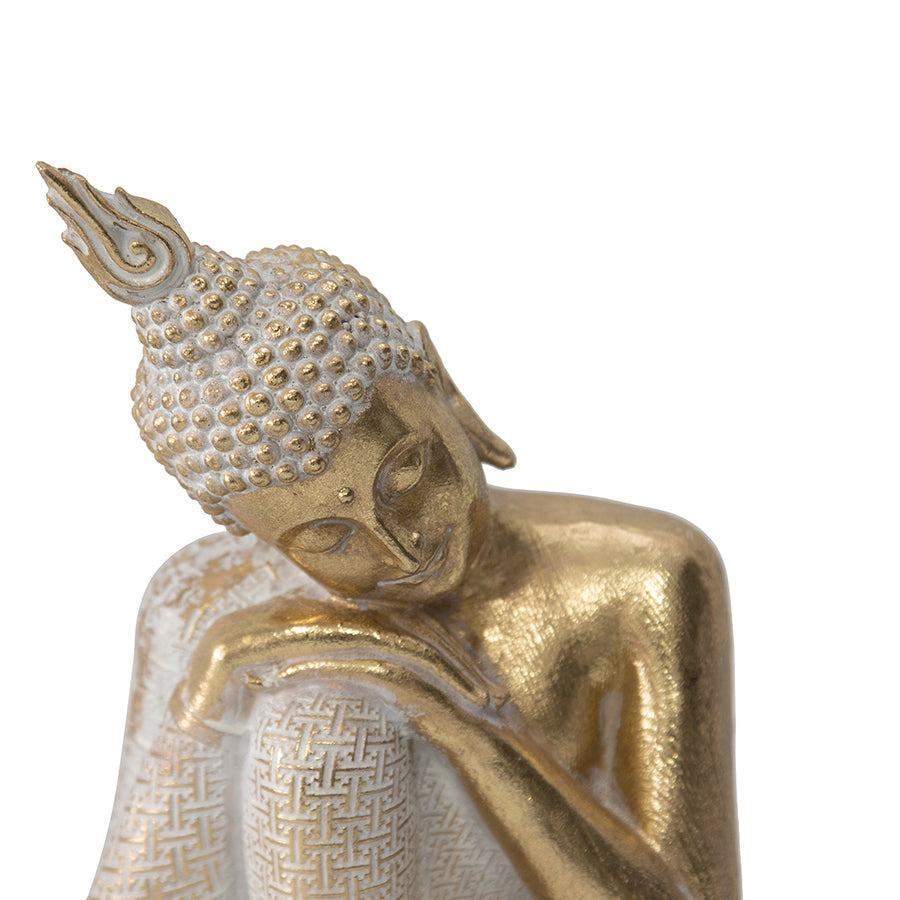 Seated Serenity Brass Buddha - 15x12x21cms