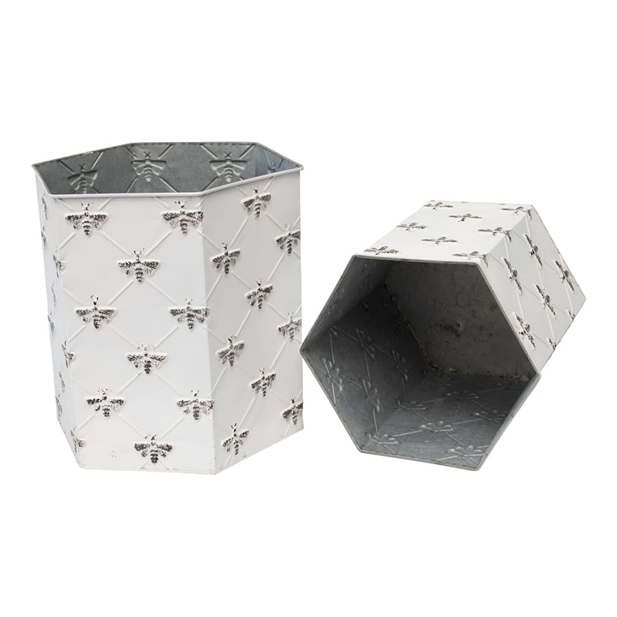 Set Of 2 Outdoor Nested Hexagon Bee Planters