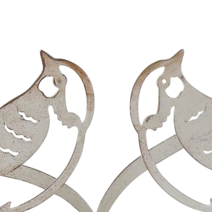 Set of 2 Assorted Size Lovebirds with Heart on Base