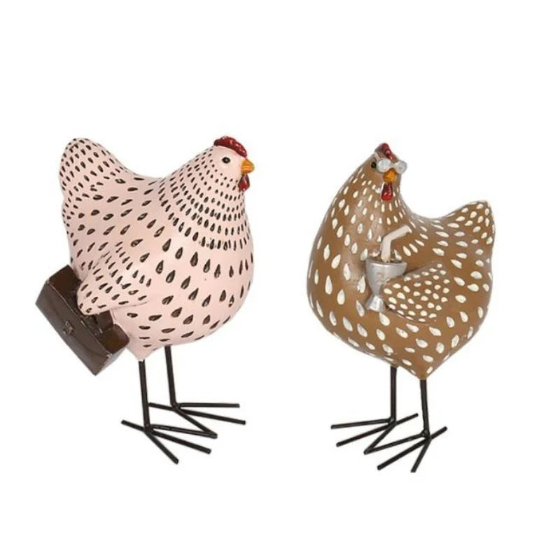 Set of 2 Assorted 'Busy' Chooks Garden Decor
