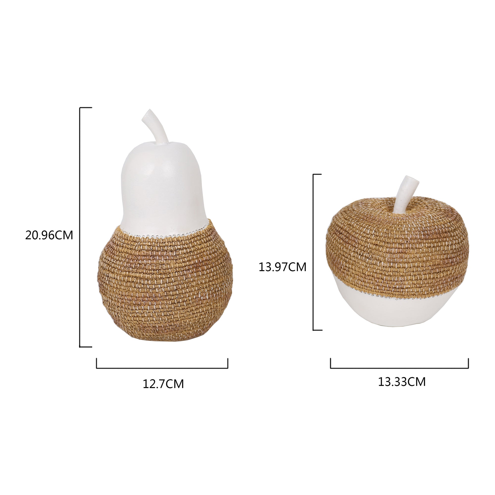 Set of 2 Asst Contemporary Hamptons Apple & Pear