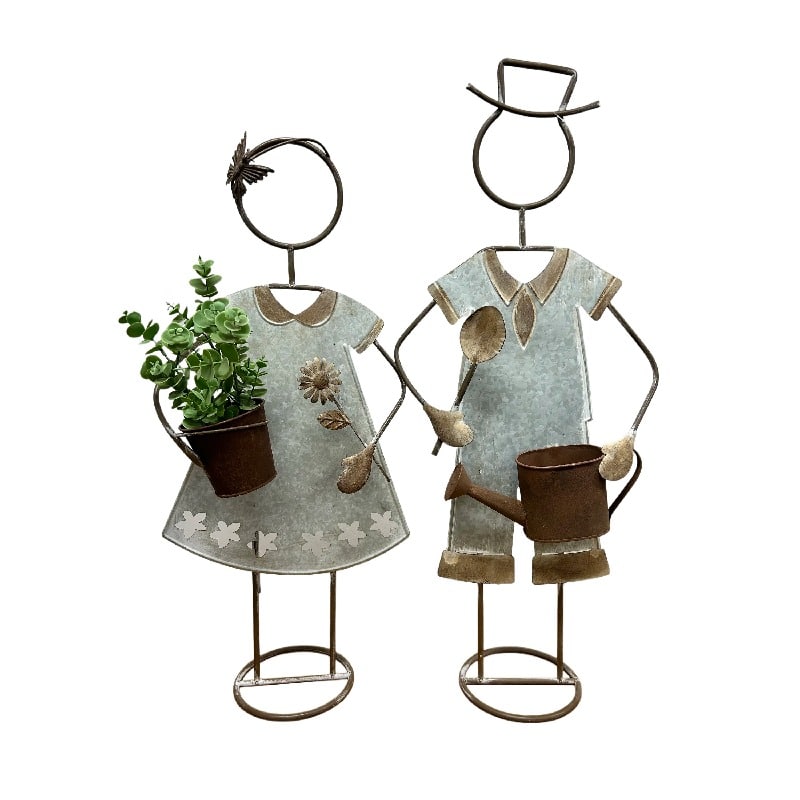 Set of 2 Asst Gardening Kids with Planters