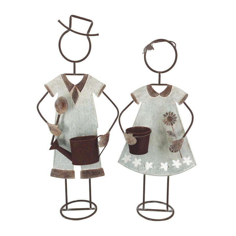 Set of 2 Asst Gardening Kids with Planters