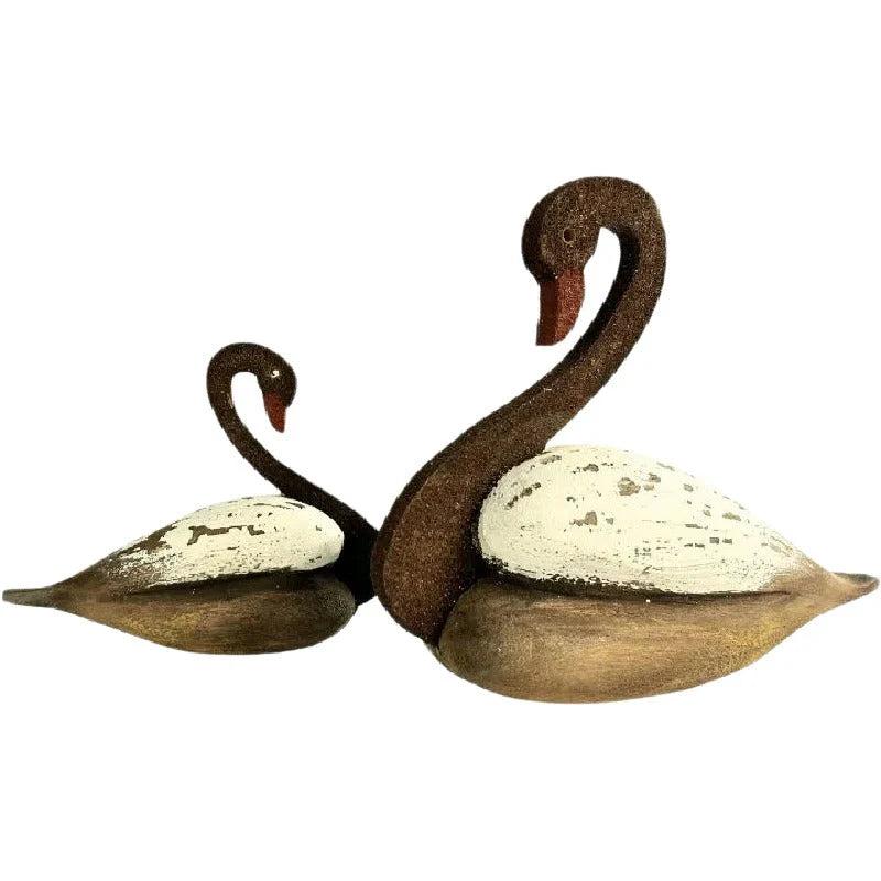 Set of 2 Asst Size Graceful Swans Ornaments
