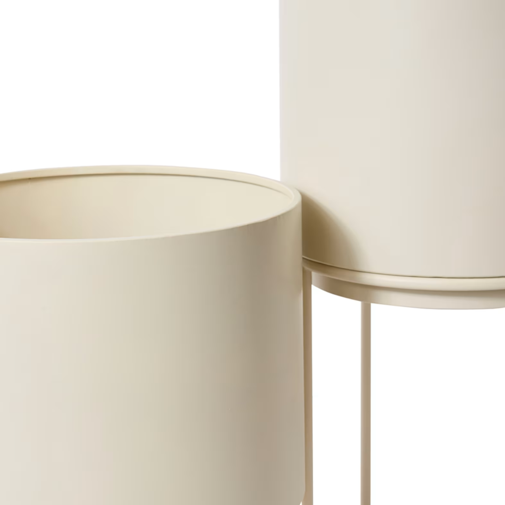 Set of 2 Gunner Planter with Stand - Beige