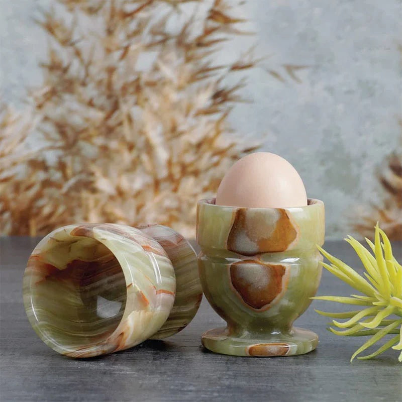 Set of 2 Handmade Marble Egg Cups (Available in 3 Colors)