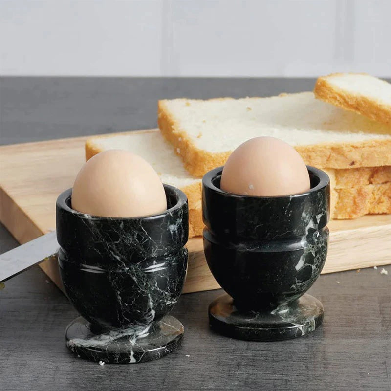 Set of 2 Handmade Marble Egg Cups (Available in 3 Colors)