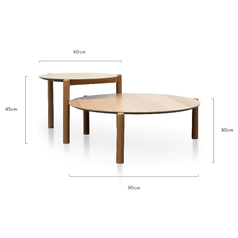 Set of 2 Modular Coffee Table - Natural