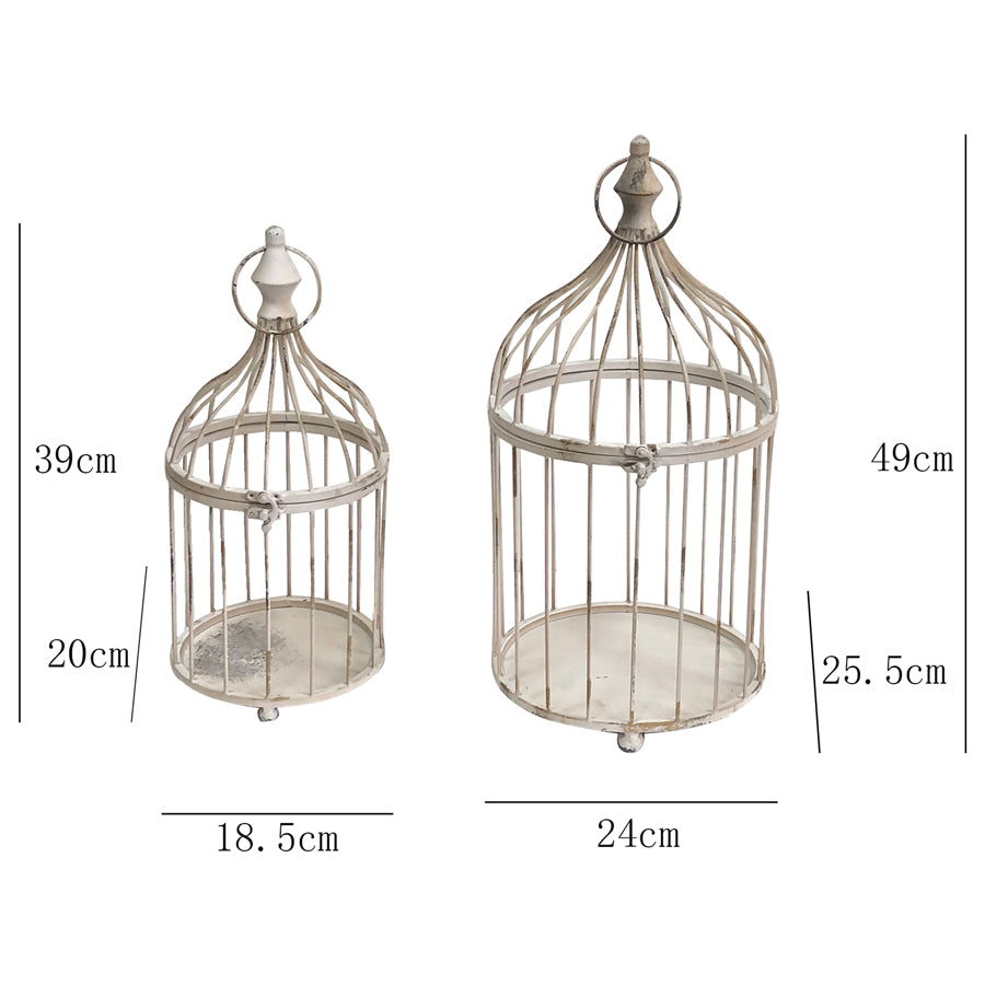 Set of 2 Nested French Provincial Cone-Shape Birdcages