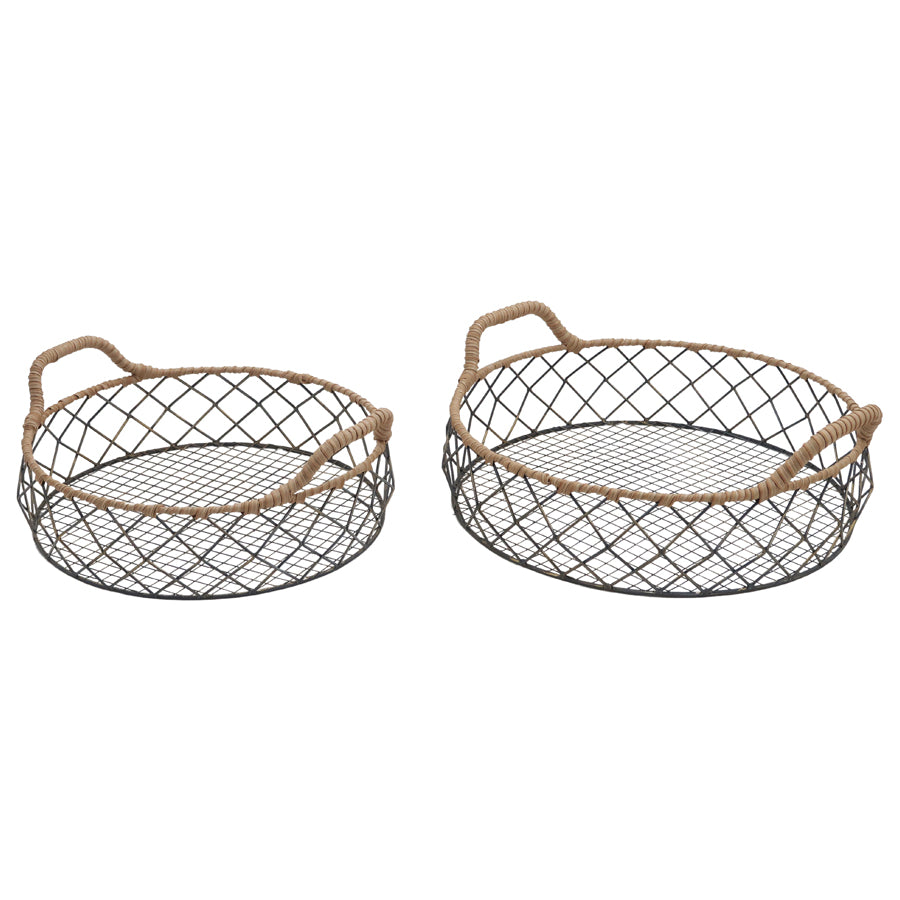 Set of 2 Nested Round Tropea Trays