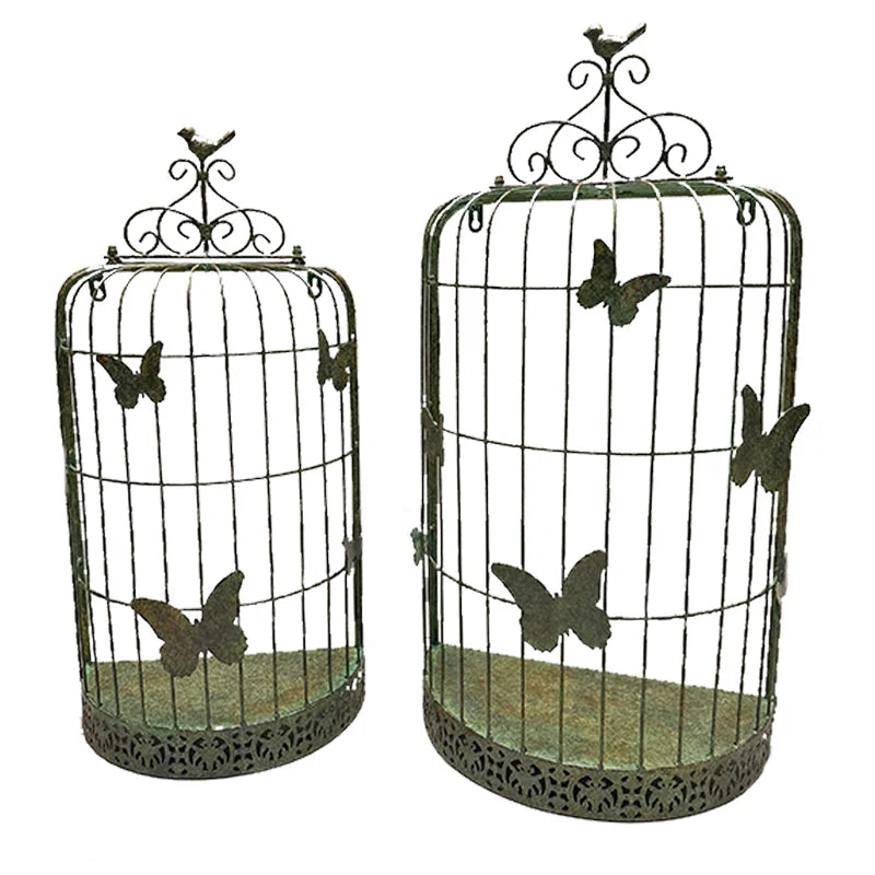 Set of 2 Nested 'Butterfly Cages' Wall Planters