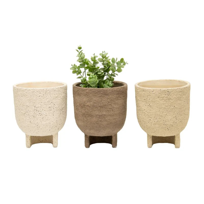 Set of 3 Asst Curve- Base Planters with Hole