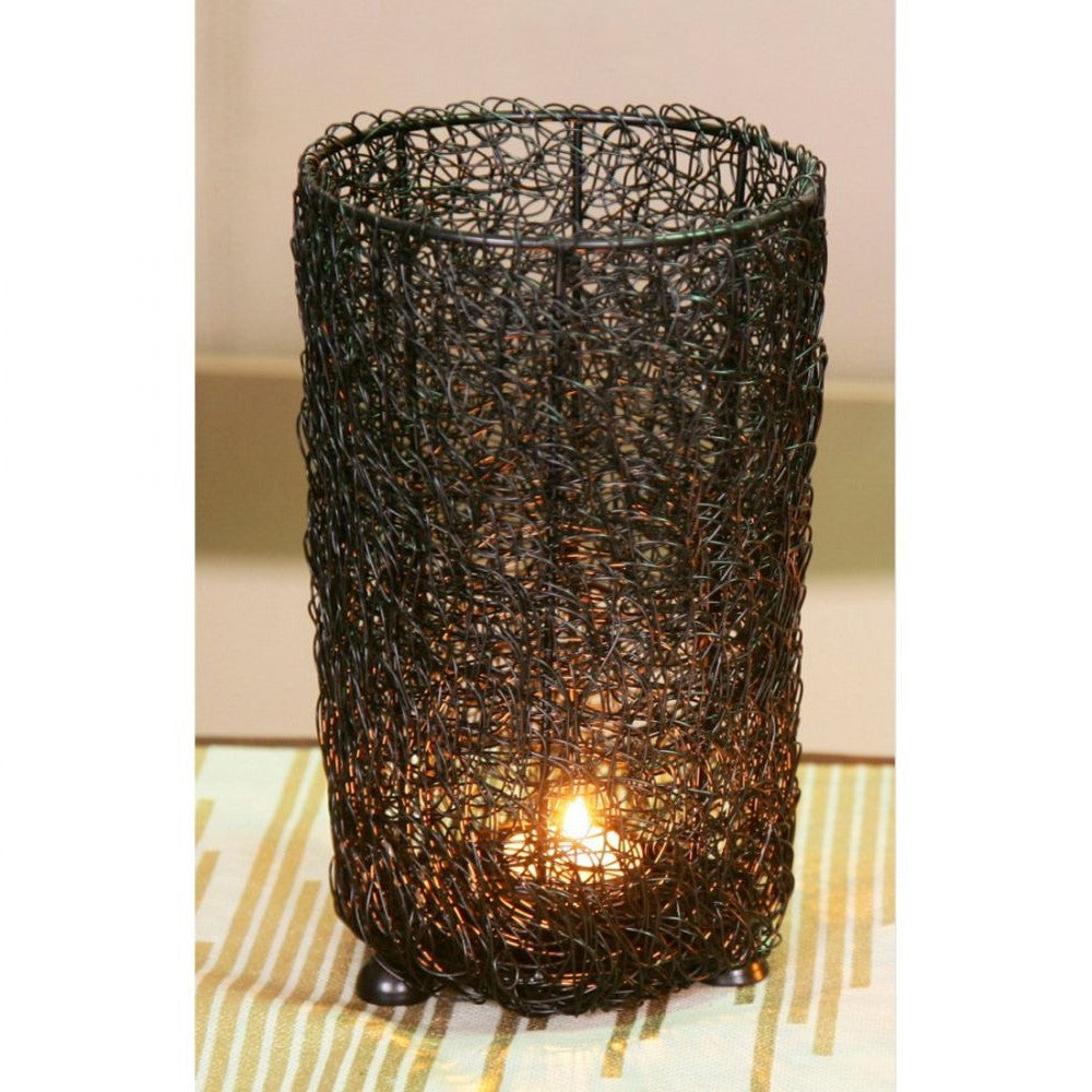 Set of 3 Cylindrical Mesh Tealight Holders