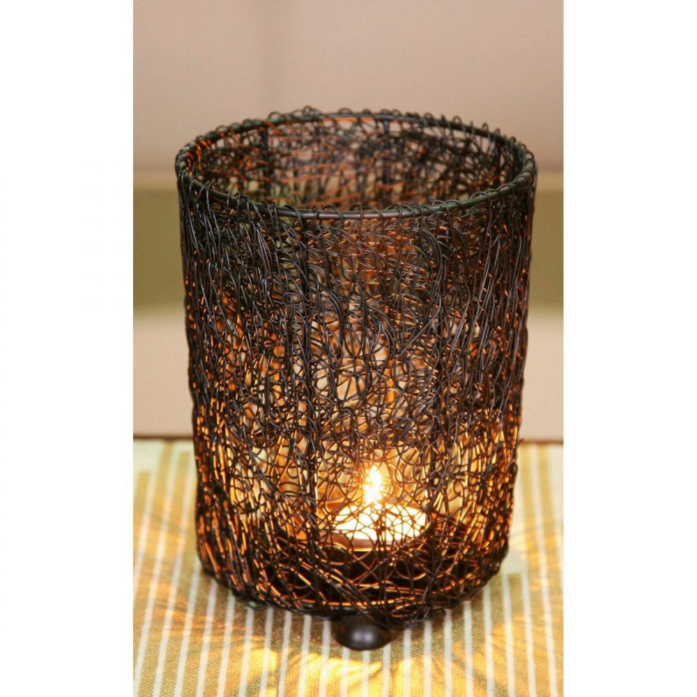 Set of 3 Cylindrical Mesh Tealight Holders