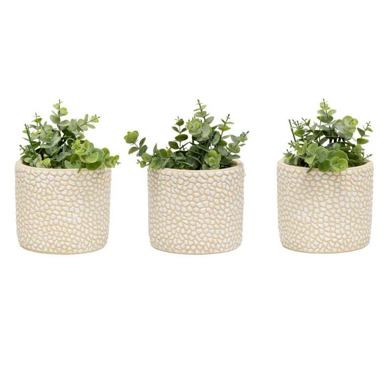 Set of 3 Moulded Abstract Planters