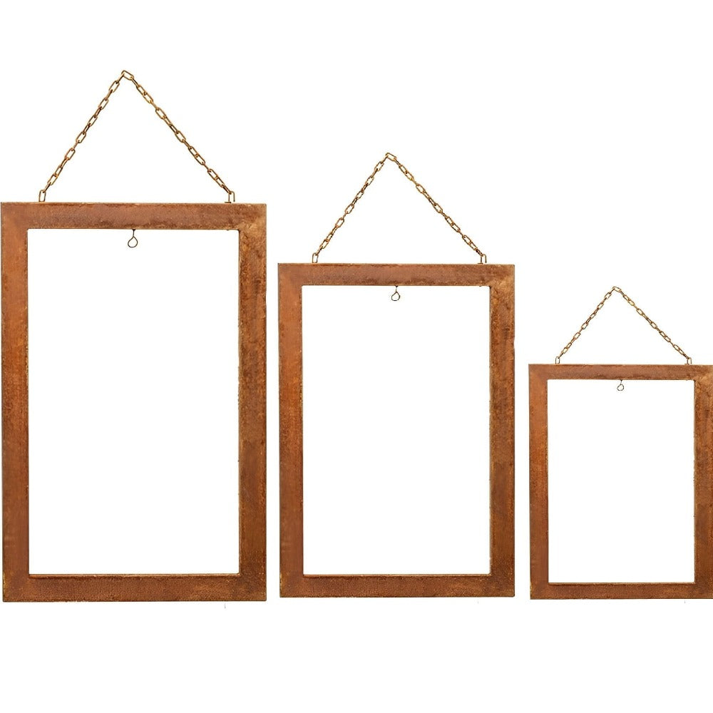 Set of 3 Rustic Hanging Rectangle Frames