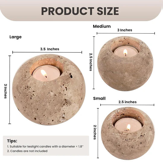 Set of 3 Soft Glow Elegant Tealight Candle Holder - Cream
