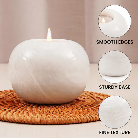 Set of 3 Soft Glow Elegant Tealight Candle Holder - White