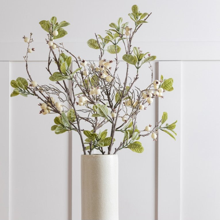 Set of 3 Artificial White Berry Stems for Seasonal Delight