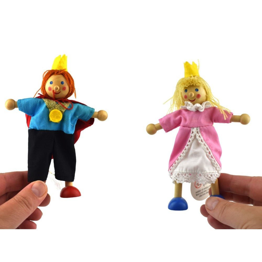 Set of 6 Fairy Tale Story Wooden Flexi Doll Puppets