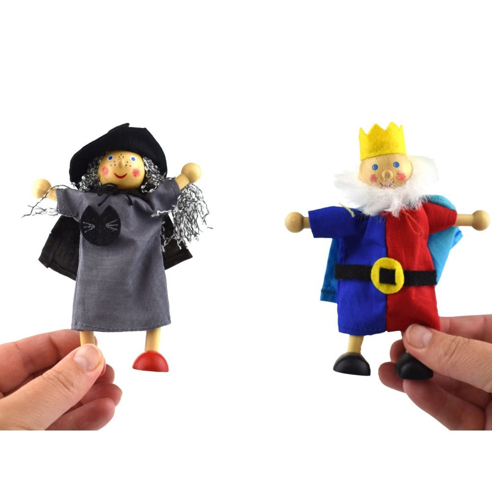 Set of 6 Fairy Tale Story Wooden Flexi Doll Puppets