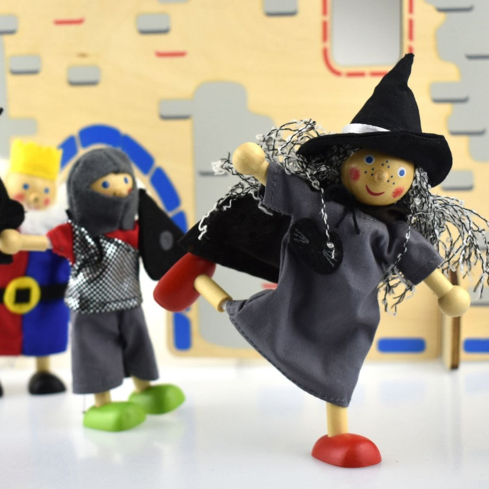 Set of 6 Fairy Tale Story Wooden Flexi Doll Puppets