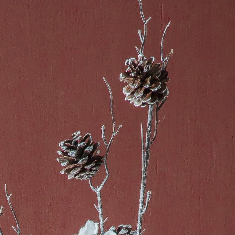 Set of 6 Graceful Artificial Pinecone Stems