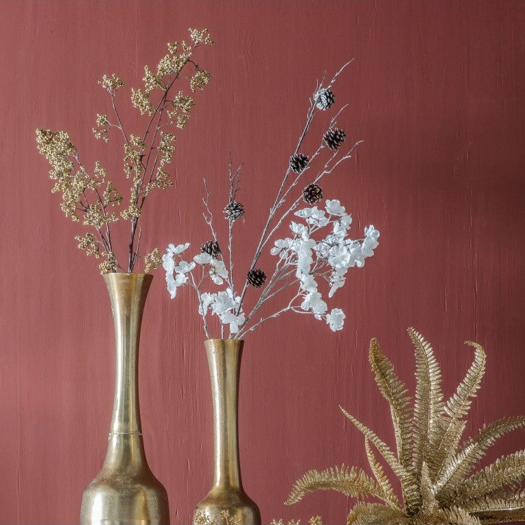 Set of 6 Graceful Artificial Pinecone Stems