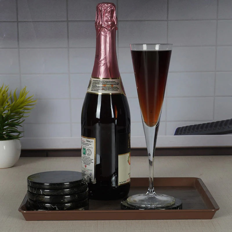 Set of 6 Round Marble Coasters (Available in 2 Colors)