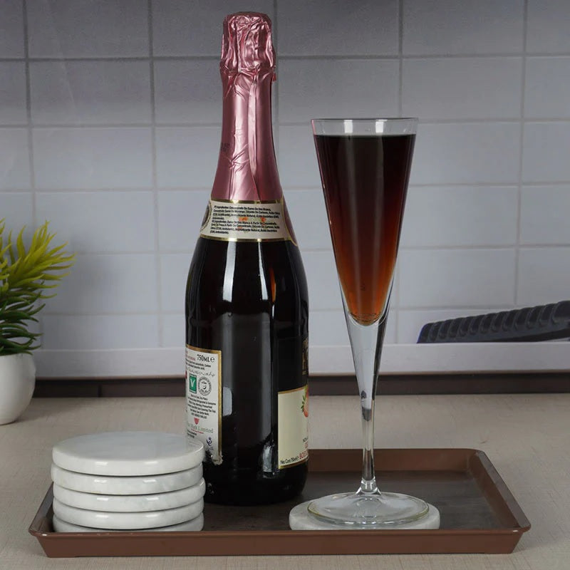 Set of 6 Round Marble Coasters (Available in 2 Colors)