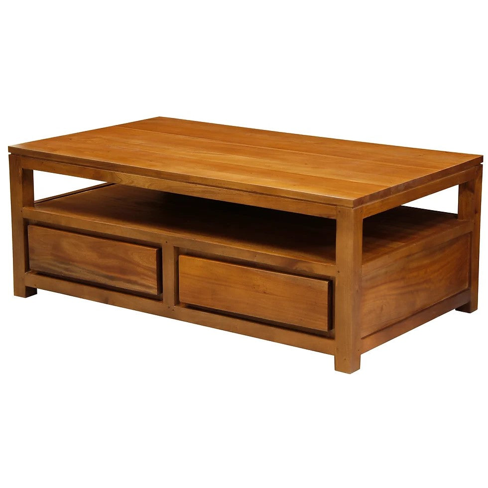 Showcase in Style 4 Drawer Coffee Table - Light Brown