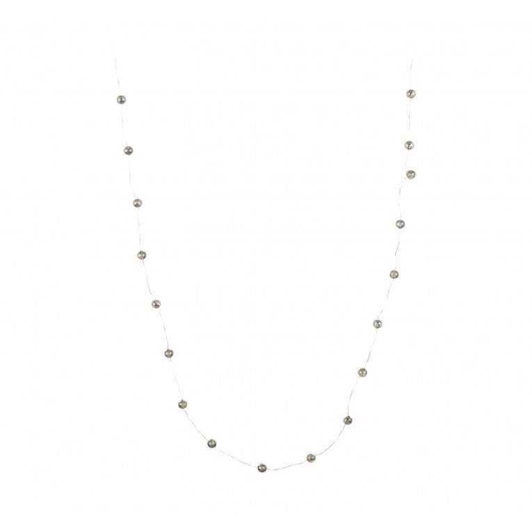 Silver Cascade Glow LED String with Foiled Beads