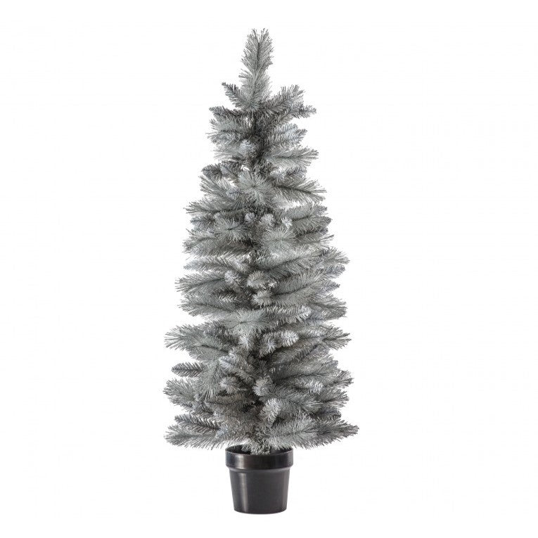 Silver Shiny Artificial Potted Pine Tree (Available in 2 Sizes)