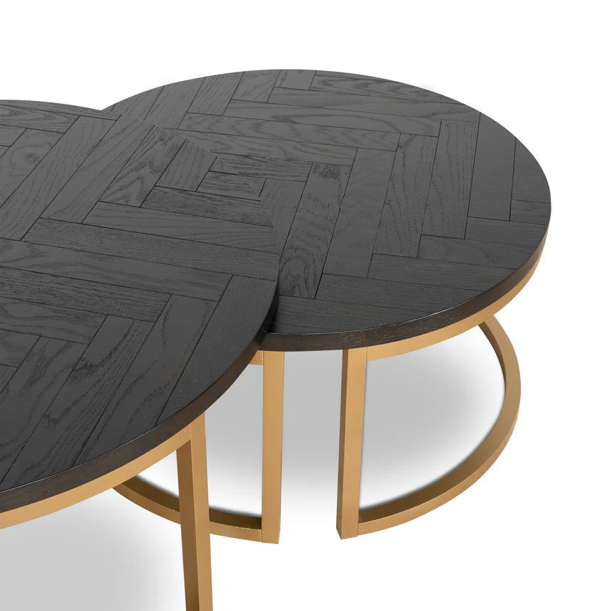 Sleek Brassline Nested Coffee Tables