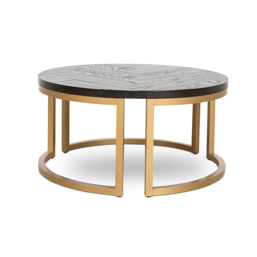 Sleek Brassline Nested Coffee Tables