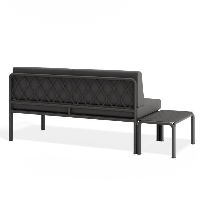 Sleek Charcoal Comfort 2-Seater Sofa - Granite Grey Cushions