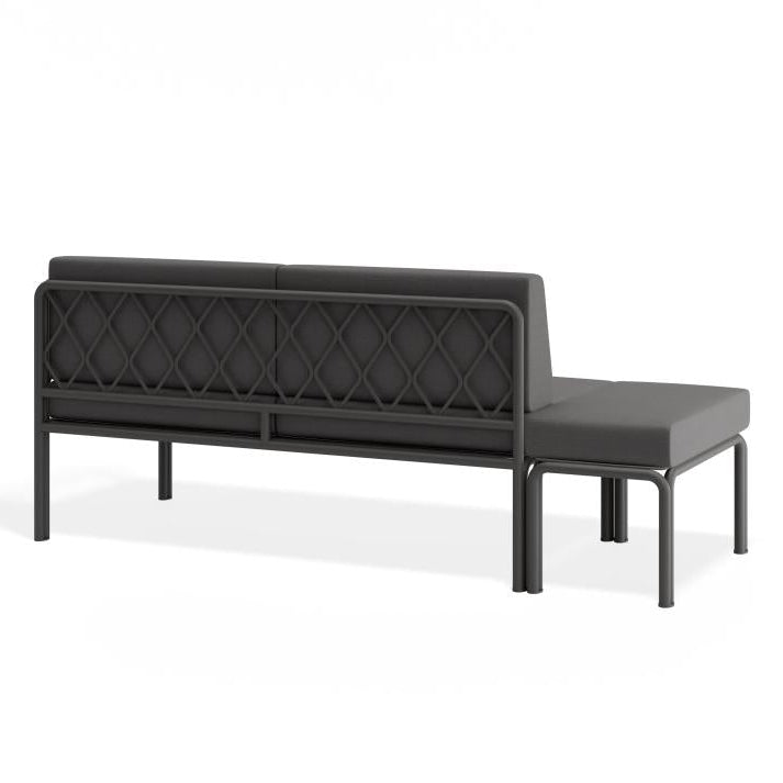 Sleek Charcoal Comfort 2-Seater Sofa - Granite Grey Cushions