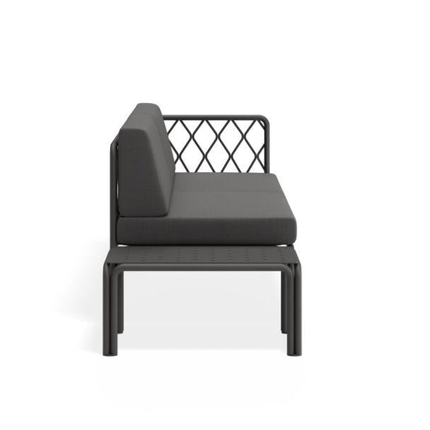 Sleek Charcoal Comfort 2-Seater Sofa - Granite Grey Cushions