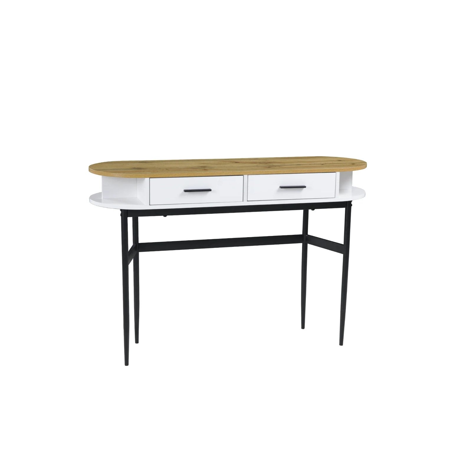 White & Natural Cozy Feel Console Table