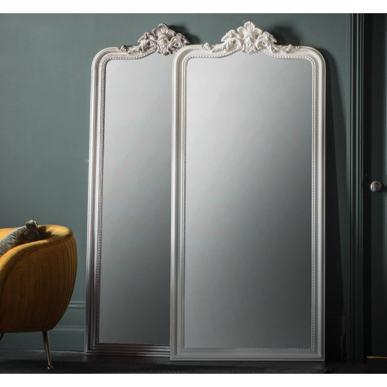 Streamlined Leaner Wall / Floor Mirror White