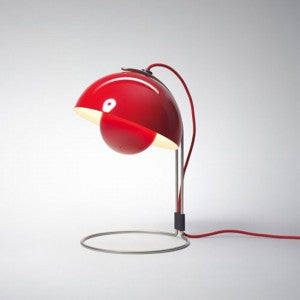 Sleek Style Metal Based Table Lamp - Red