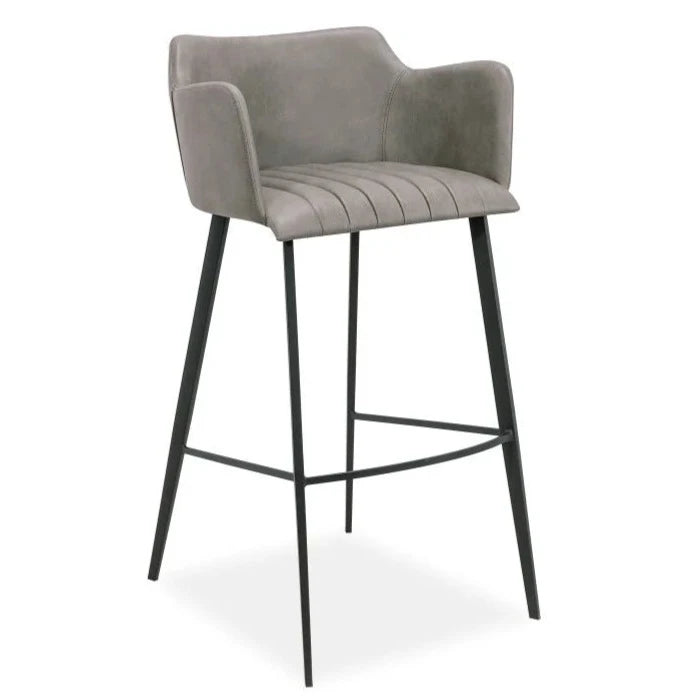 Sleek Vintage Grey Fabric High Stool (Available in 2 Sizes)