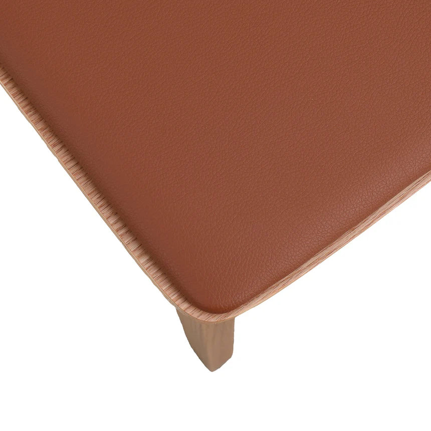 Sleek Wooden Brown Seat Dining Chairs - Set of 2