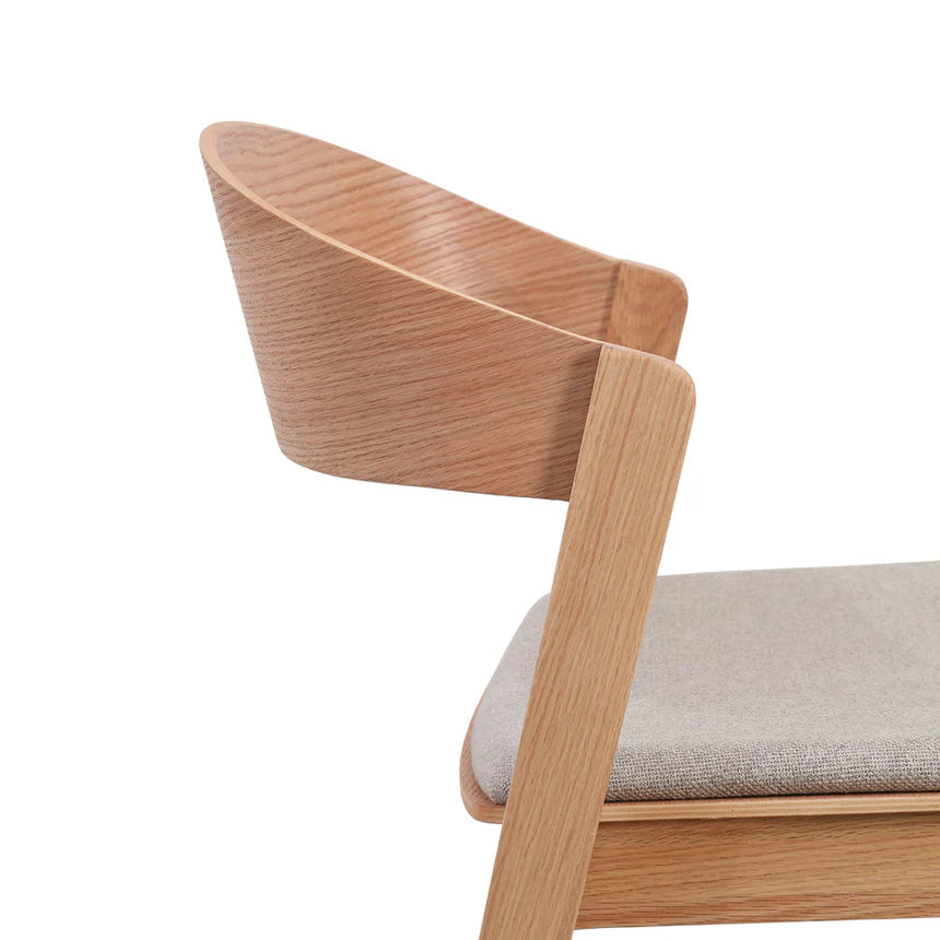 Sleek Wooden Grey Seat Dining Chairs - Set of 2