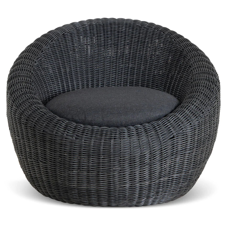 Sleek & Minimalist Design Rattan Lounge Chair - Black