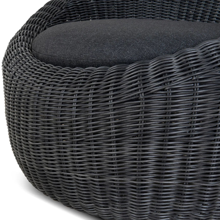 Sleek & Minimalist Design Rattan Lounge Chair - Black