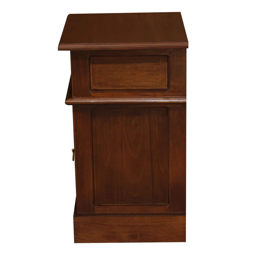 Sleek Storage 1 Solid Door 1 Drawer Bedside - Brown