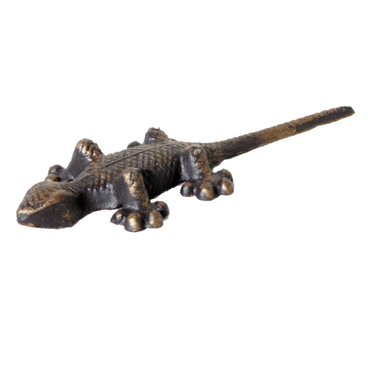 Sleeping Gecko Cast Iron Wall Sculpture - Antique Rust